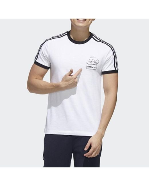 Adidas White Neo Crossover Sports Short Sleeve for men