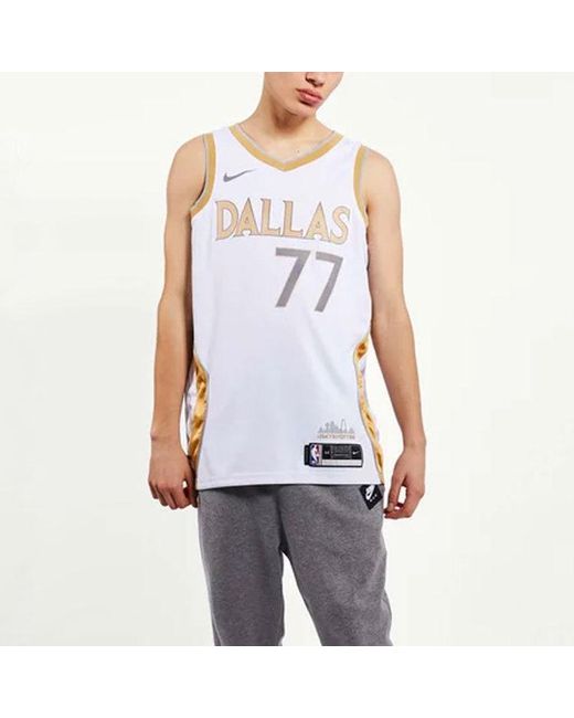 Nike White Nba Basketball Sports Sw Fan Edition 20-21 Season Doncic Mavericks No. 77 Jersey for men