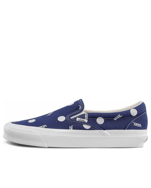 Vans Blue Og Classic Slip-On Lx Low Top Casual Skateboarding Shoes for men