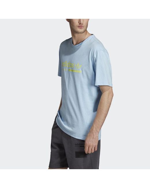 Adidas Blue Originals Logo Sports Round Neck Short Sleeve for men
