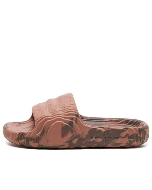 Adidas Brown Adilette 22 Slides 'Clay Strata' for men