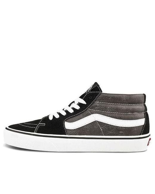Vans Black Sk8-Mid Splicing Mid Tops Casual Skateboarding Shoes for men