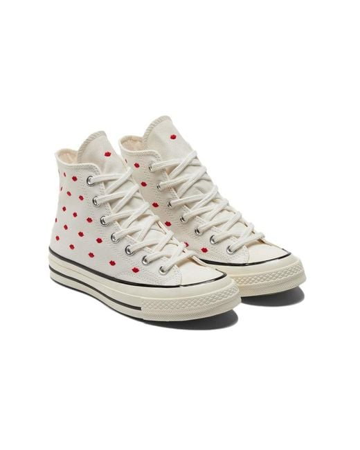 Converse White Chuck 70 Embroidered Lips High 'Love Me for men