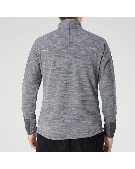Nike Gray Sphere Dri-Fit Half Zipper Fleece Stay Warm Running Training Long Sleeves Pullover for men
