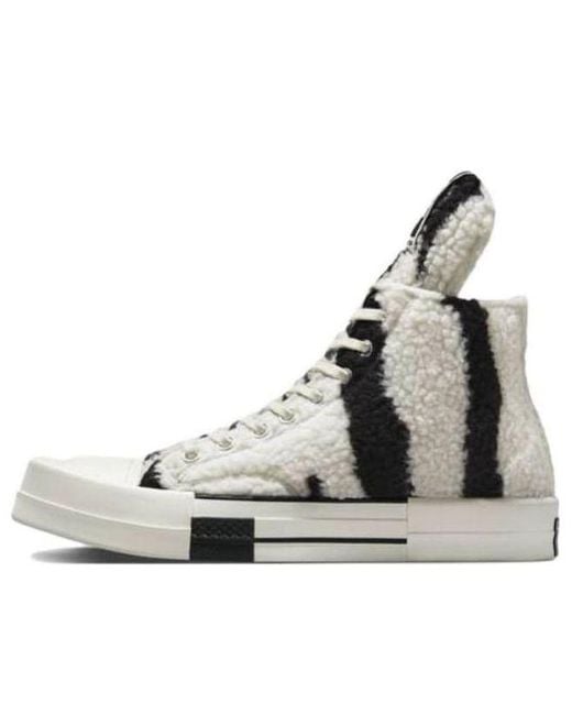 Converse Brown Rick Owens X Drkshdw Turbodrk Chuck 70 High 'Zebra' for men
