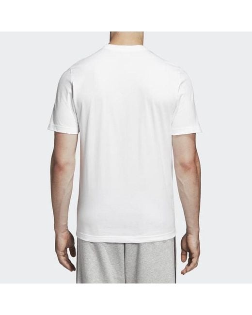 Adidas White Letter Logo Applique Sports Short-Sleeve Tee for men