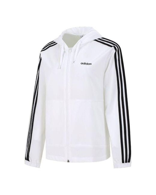 Adidas Blue (Wmns) Neo Training Sports Stripe Loose Hooded Jacket