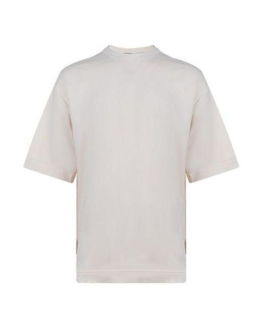 Adidas White Y-3 Ss21 Rear Logo Printing Round Neck Short Sleeve Creamy T-Shirt for men