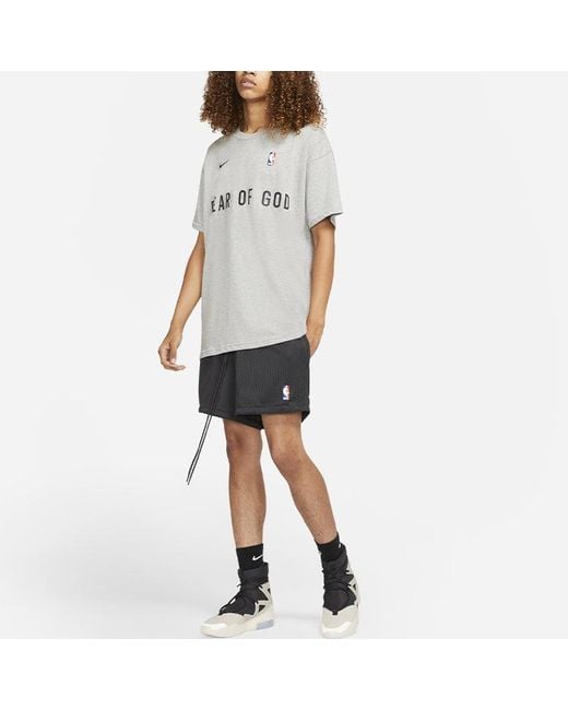 Nike Gray X Fear Of God X Nba Short Sleeve for men
