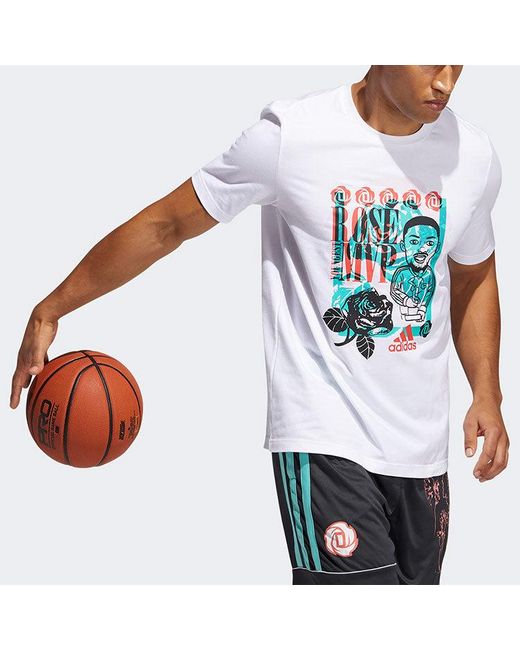 Adidas White Rose Avatar Mvp Casual Sports Cartoon Printing Short Sleeve for men