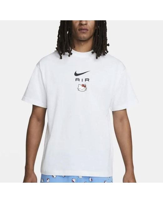 Nike White X Hello Kitty Crossover Funny Cartoon Alphabet Pattern Printing Short Sleeve Asia Edition for men