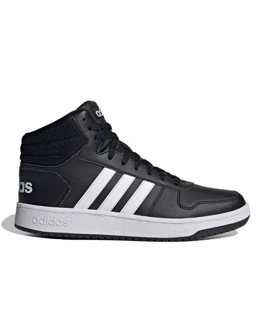 Adidas Neo Hoops 2.0 Mid Shoes Black/white for Men | Lyst