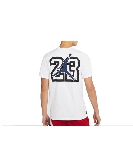 Nike White Legacy Aj13 Sports Short Sleeve for men