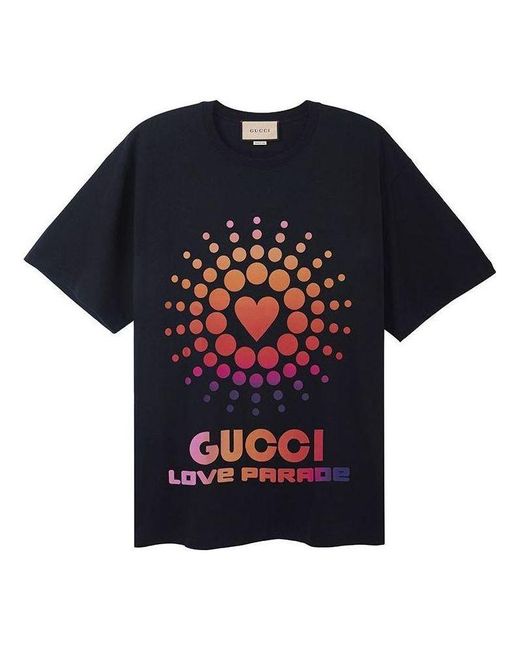 Gucci Blue Love Parade Cotton T-shirt for men