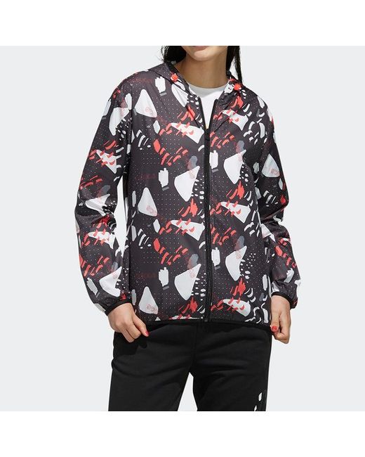 Adidas Black (Wmns) Neo Printing Hooded Jacket