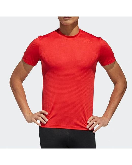 Adidas Red Kenta Rise Tee Training Sports Short Sleeve for men
