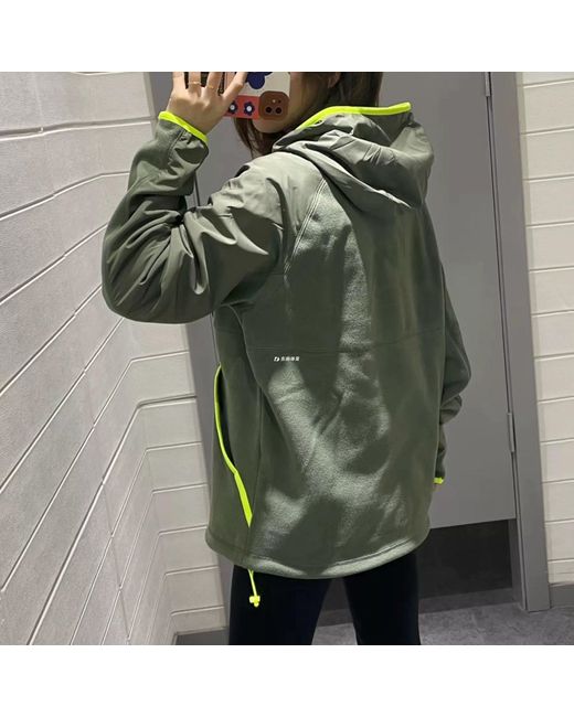 Nike Green Logo Printing Hooded Windproof Long Sleeves for men