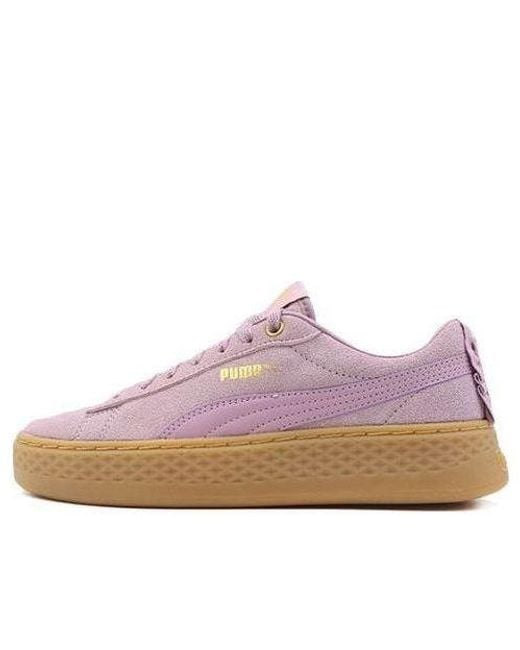 PUMA Purple (Wmns) Smash Platform Frill Sneaker Low Damen Lila Braun
