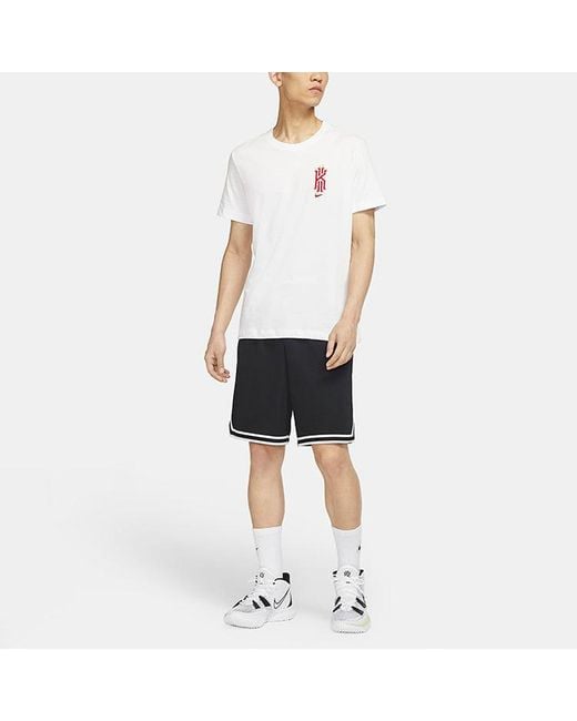 Nike White Dri-Fit Kyrie Kyrie Irving Printing Round Neck Sports Short Sleeve for men