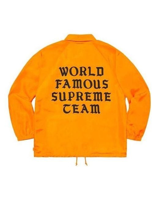Supreme Orange World Famous Coaches Jacket for men