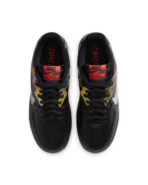Nike Black Air Force 1 React Iridescent' for men