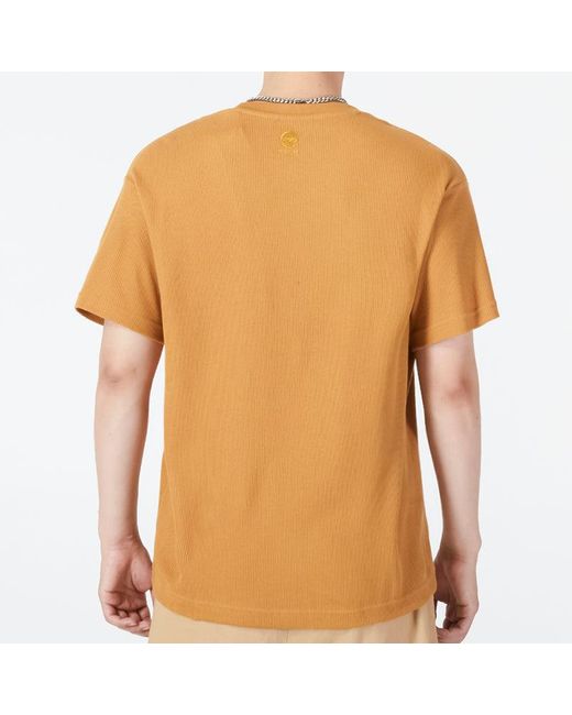 Adidas Natural Neo Contrasting Colors Pocket Athleisure Casual Sports Round Neck Short Sleeve Wheat T-Shirt for men