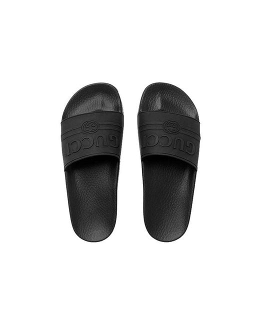 Gucci Black (Wmns) Logo Rubber Slide