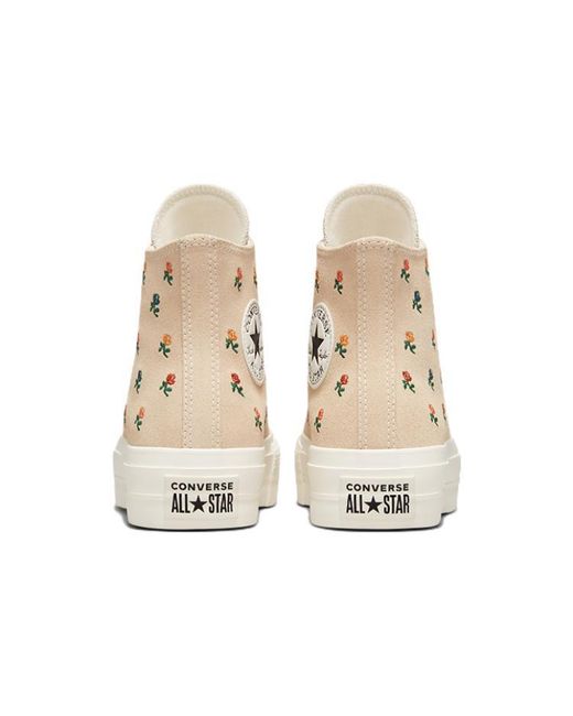 Converse Natural (Wmns) Chuck Taylor All Star Lift Platform High 'Embroidered Roses'