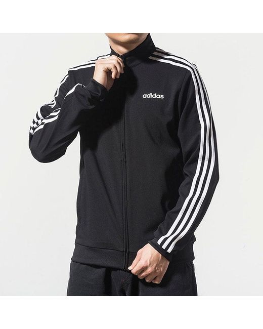 Adidas Black E 3S Tt Wvn Sports Woven Jacket for men