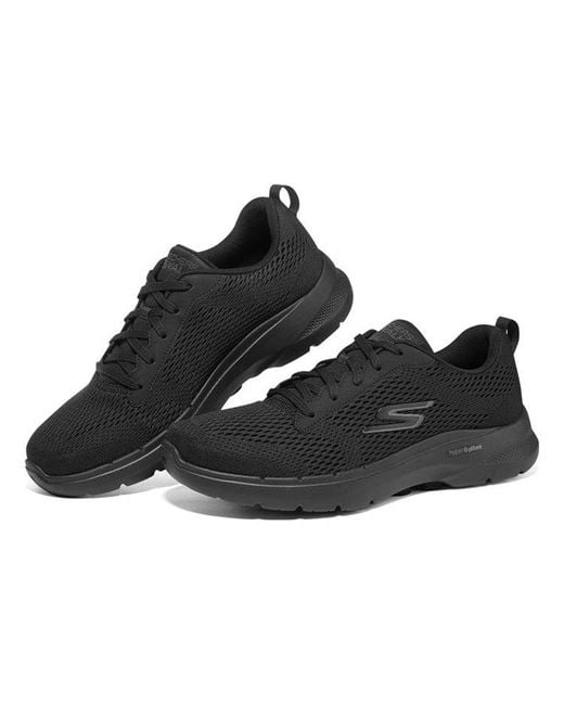 Skechers Black Go Walk 6 Avalo Lace Up 'Pure' for men