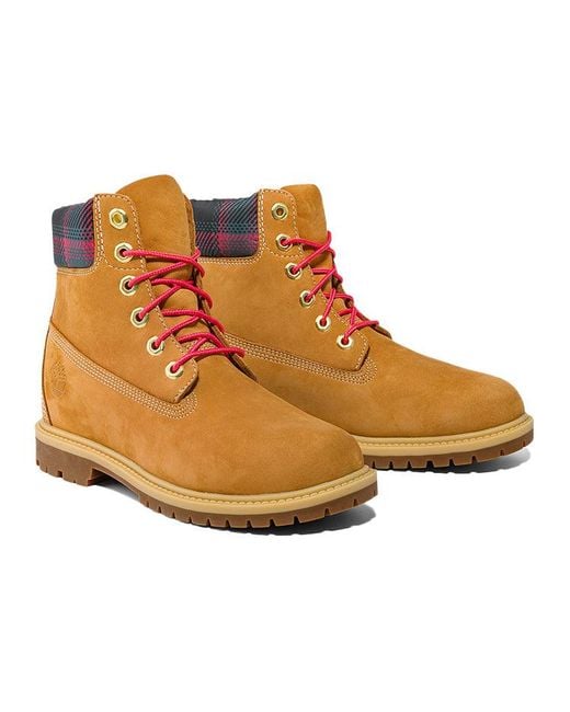 Timberland Brown (Wmns) Heritage 6 Inch Waterproof Boots 'Wheat Nubuck With Plaid'
