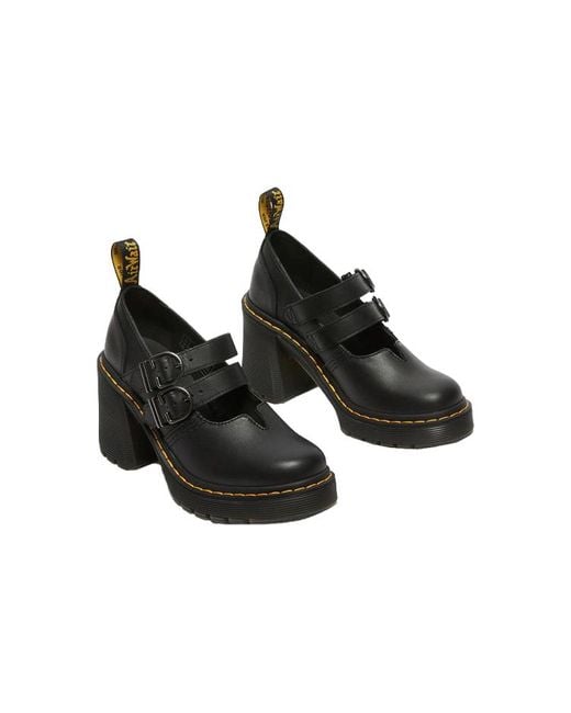 Dr. Martens Black (Wmns) Eviee Sendal Leather Heeled Shoes