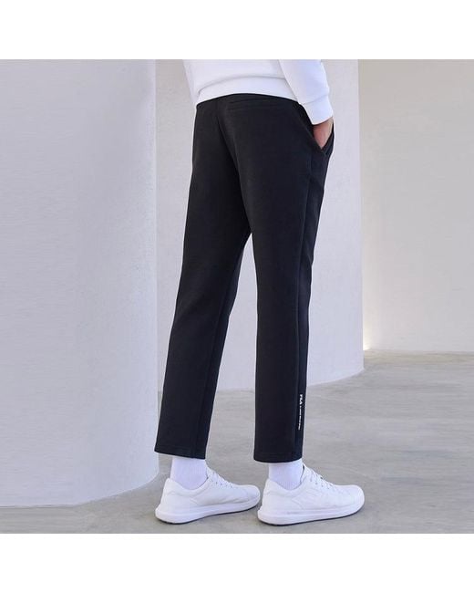 Fila Black Logo Printed Straight Padded Sports Pants for men