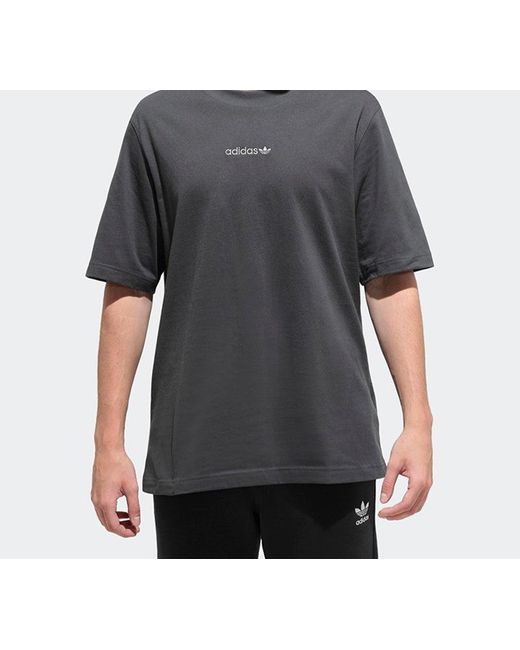 Adidas Black Originals Embroidered Logo Short Sleeve for men