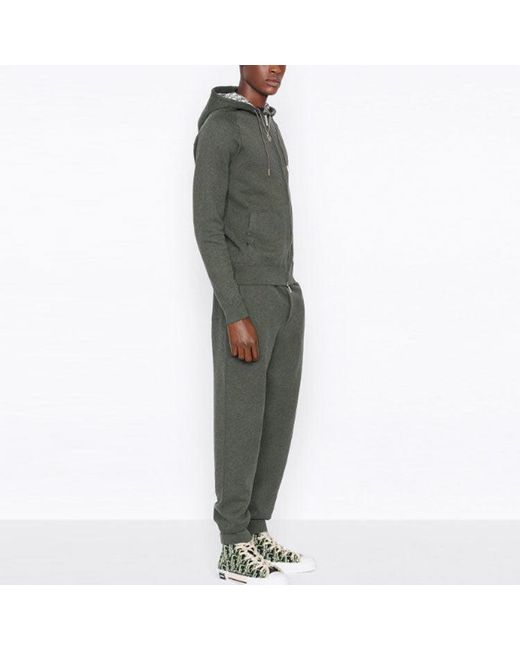 Dior Green Ss22 Cashmere Blend Knit Material Hooded Sports for men