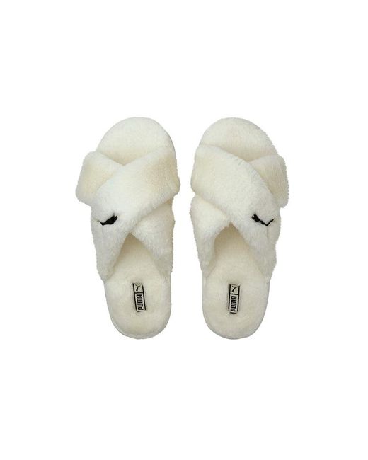 PUMA White (Wmns) Fluff X Strap Slide 'Whisper'