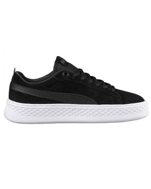 PUMA Black Smash Platform Suede Casual Board Shoes for men