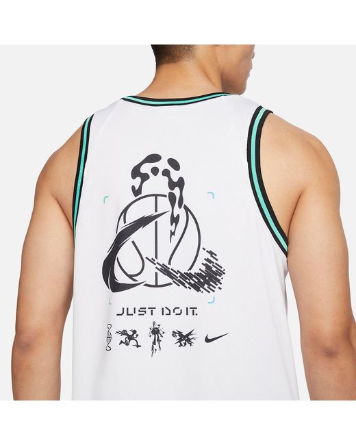 Nike White Dna Unlock Your Space Basketball Jersey for men