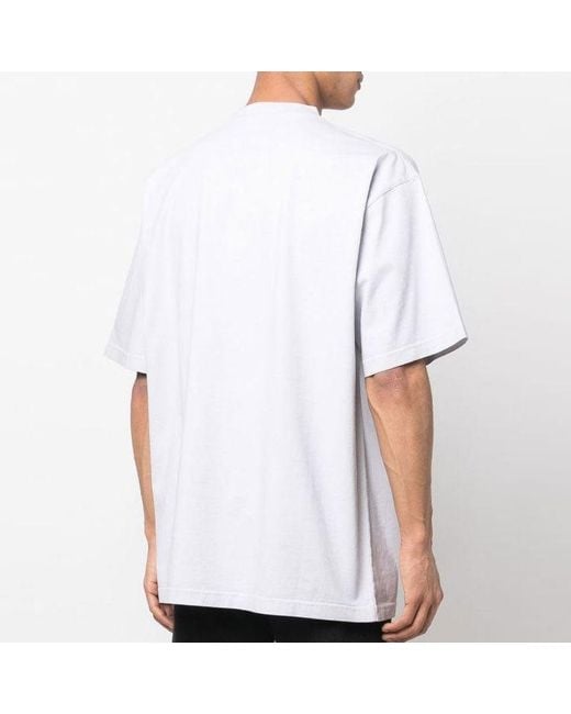 Balenciaga White Bb Authentic Jersey Apparel T-Shirt Large Fit 'Light'