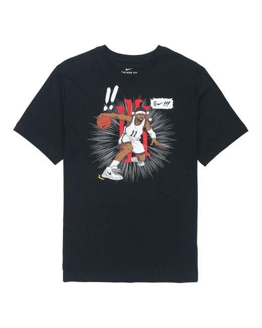 Nike Black Kyrie Logo Basketball Sports Printing Round Neck Short Sleeve T-Shirt for men