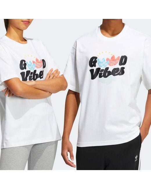 Adidas White Originals Ss22 Y2K Tee 1 Alphabet Logo Casual Sports Short Sleeve for men