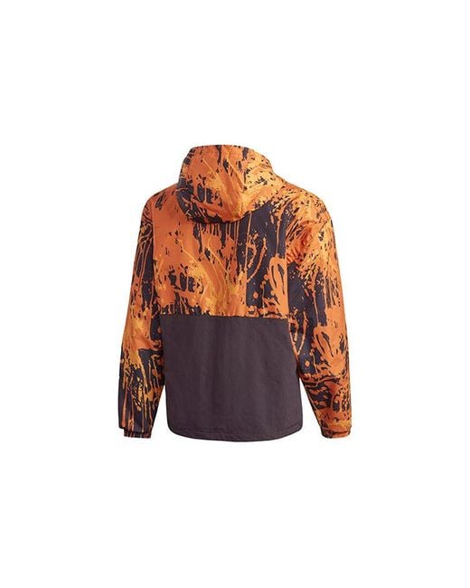 Adidas Brown Originals Tlm 02 Wb Flame Colorblock Stand Collar Hooded Casual Sports Jacket for men