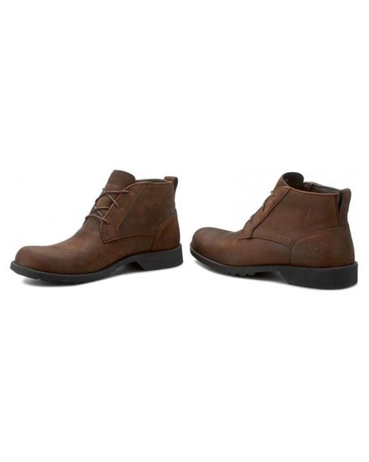 Timberland Brown Fitchburg Waterproof Chukka Boots 'Dark Nubuck' for men