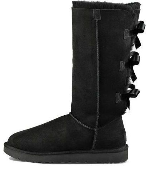 Ugg Black (Wmns) Bailey Bow Tall Ii Boot High Top Fleece Lined
