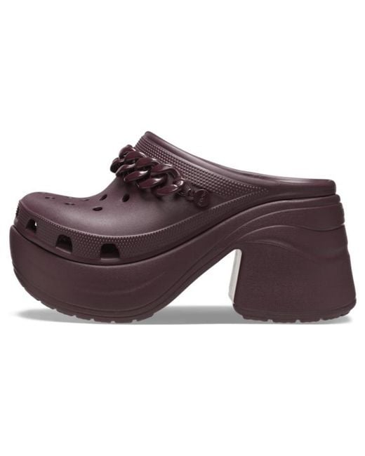 CROCSTM Brown Siren Chain Clog; Dark Cherry