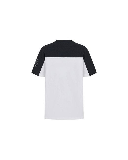 Dior Black Logo Colorblock Round Neck Short Sleeve T-Shirt for men