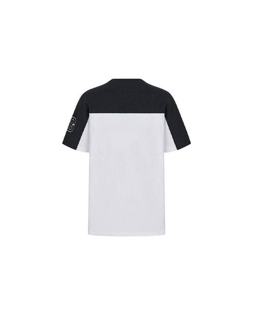 Dior Black Logo Colorblock Round Neck Short Sleeve T-shirt for men