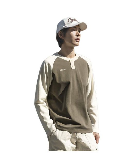 Mizuno Brown Heritage Long Sleeve Shirt for men