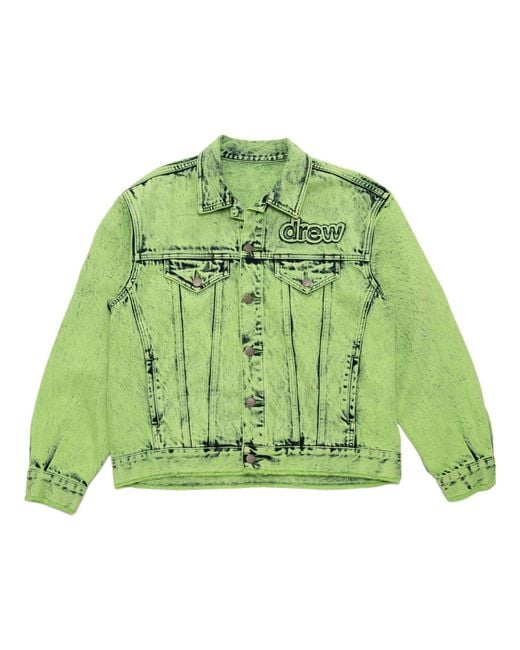 Drew House Green Oversized Trucker Jacket 'Painted Lime' for men