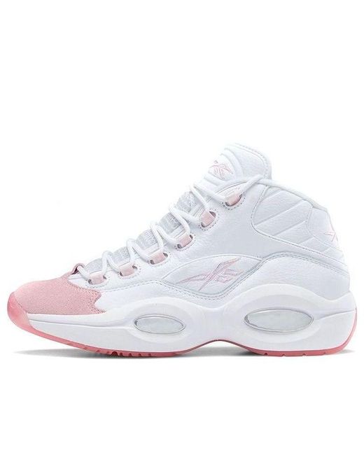 Reebok White Question Mid Toe' for men